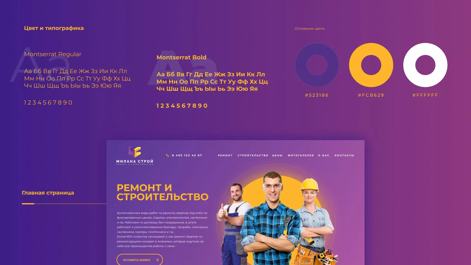 Разработка сайта строительной компании «Милана-Строй» в Галиче